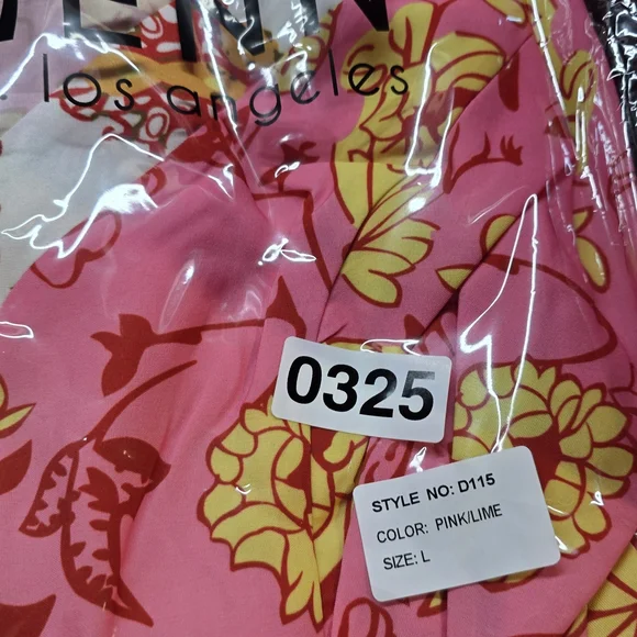 NWT Rubienn Boutique Vibrant Pink and Yellow Dress S/M/L - Picture 9 of 14